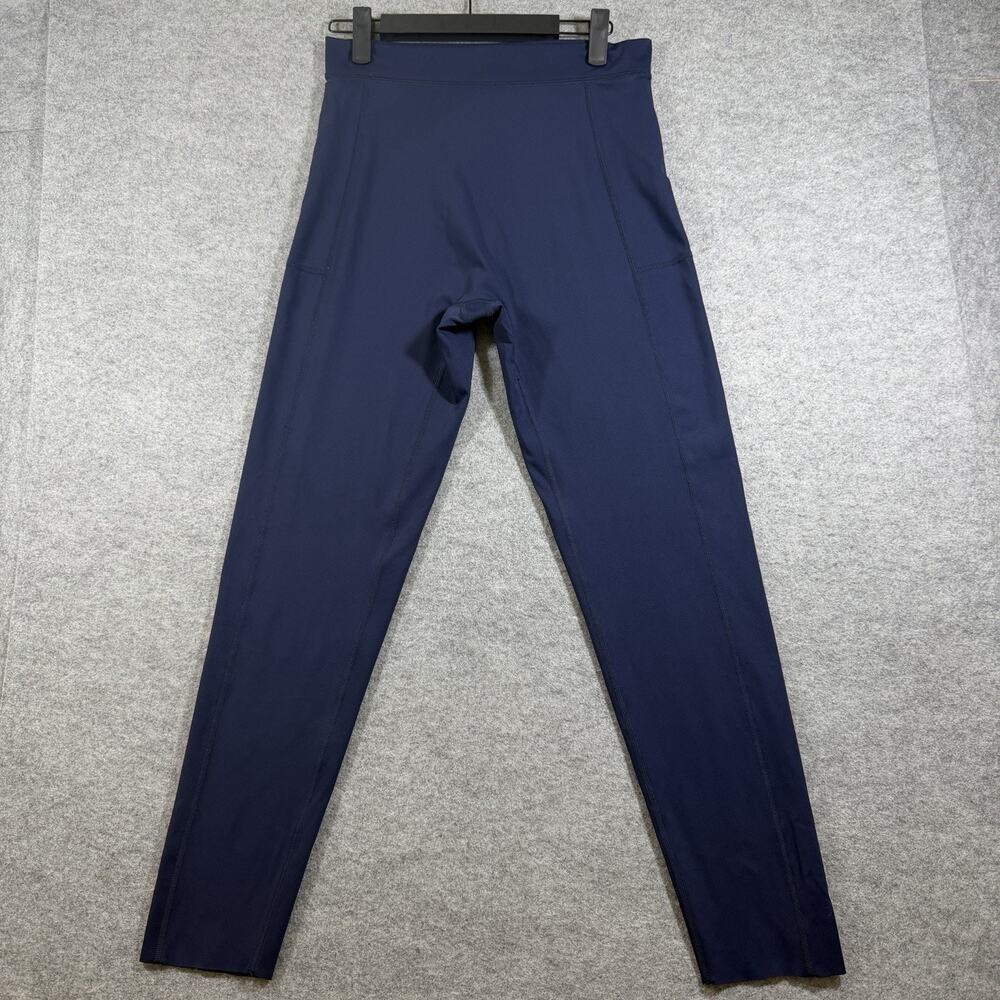 Aerie OFFLINE Leggings Womens L Navy Blue 7/8 Hi Rise Side Pockets Yoga Running